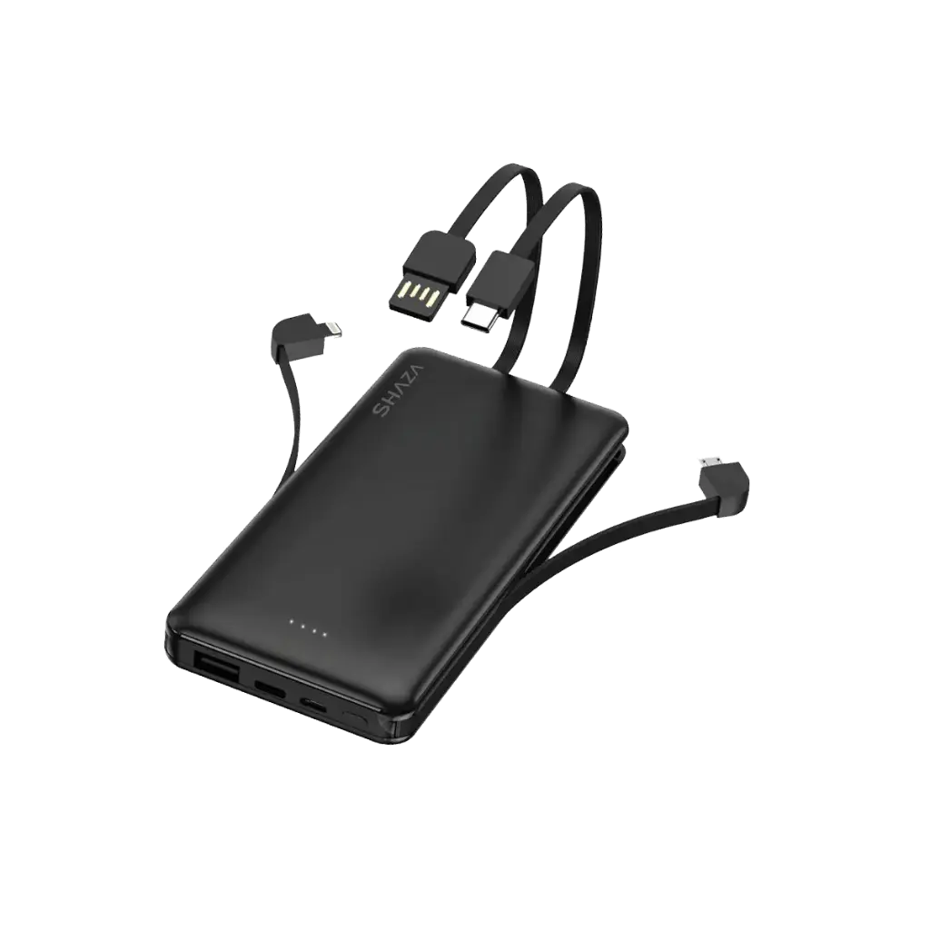 SHAZA 4IN1 POWERBANK 10000 MAH BLACK